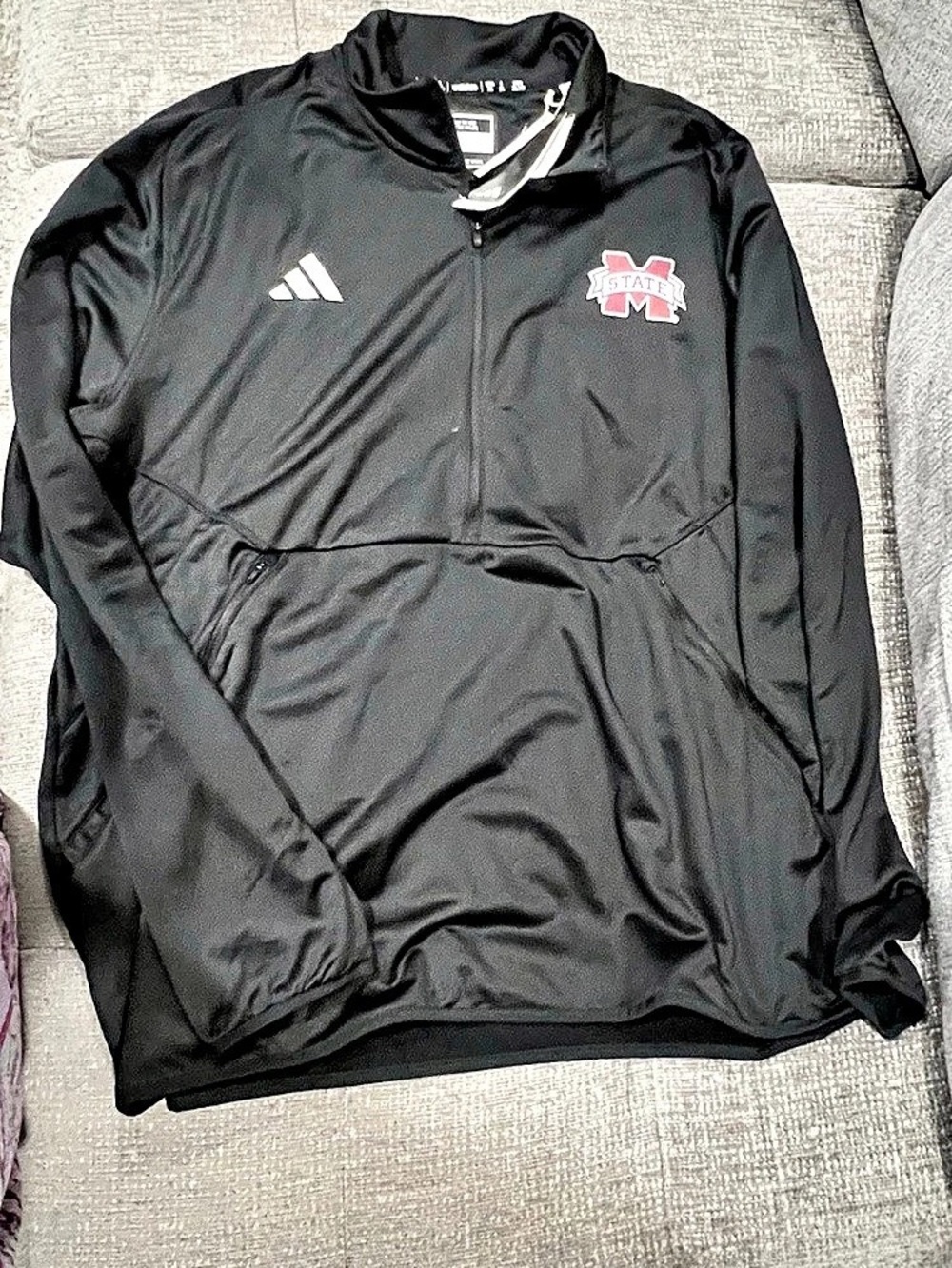 adidas Mississippi State Bulldogs AEROREADY Quarter-Zip Jacket Men's Black &.